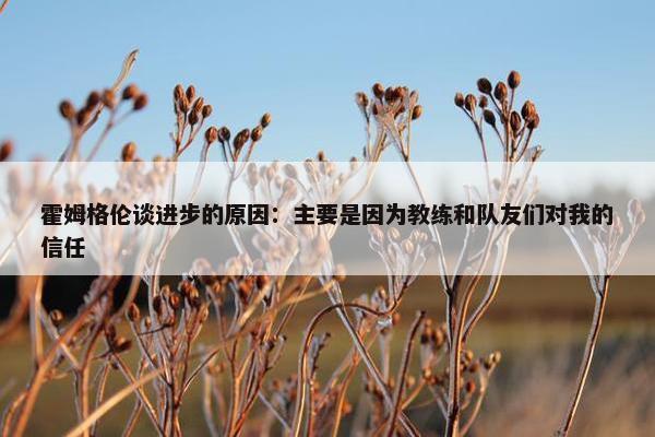 霍姆格伦谈进步的原因：主要是因为教练和队友们对我的信任