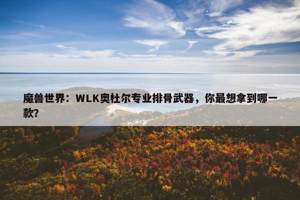 魔兽世界：WLK奥杜尔专业排骨武器，你最想拿到哪一款？