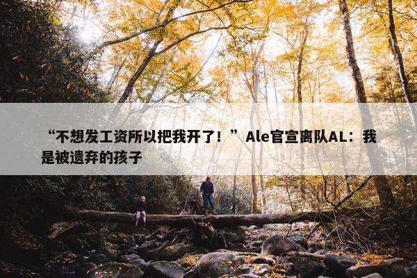 “不想发工资所以把我开了！”Ale官宣离队AL：我是被遗弃的孩子