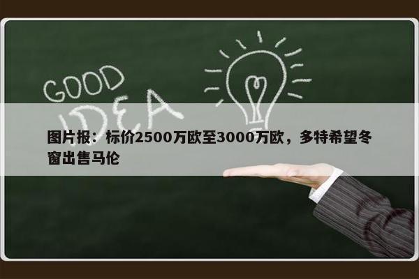 图片报：标价2500万欧至3000万欧，多特希望冬窗出售马伦