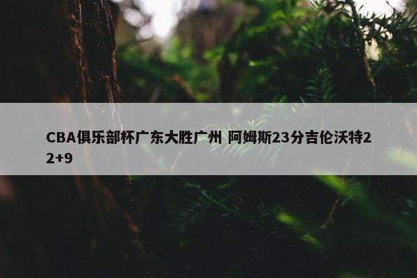 CBA俱乐部杯广东大胜广州 阿姆斯23分吉伦沃特22+9