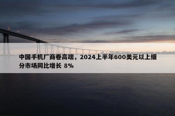 中国手机厂商卷高端，2024上半年600美元以上细分市场同比增长 8%