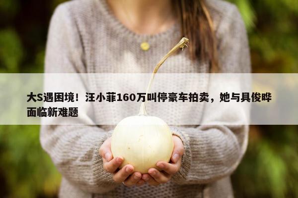 大S遇困境！汪小菲160万叫停豪车拍卖，她与具俊晔面临新难题