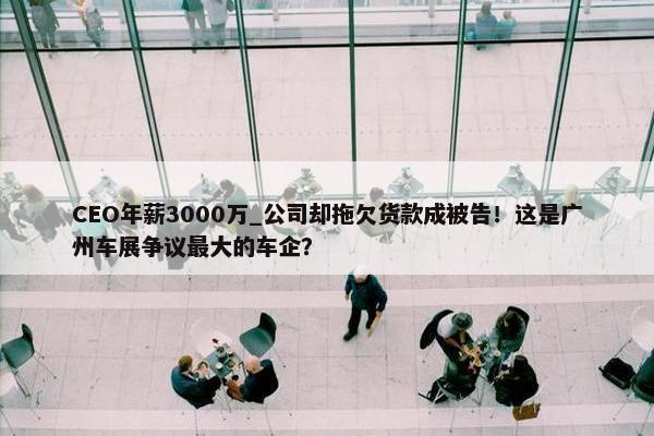 CEO年薪3000万_公司却拖欠货款成被告！这是广州车展争议最大的车企？