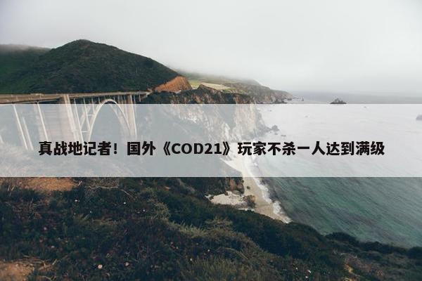 真战地记者！国外《COD21》玩家不杀一人达到满级