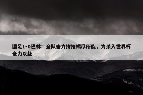 国足1-0巴林：全队奋力拼抢竭尽所能，为杀入世界杯全力以赴