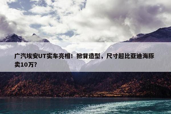 广汽埃安UT实车亮相！掀背造型，尺寸超比亚迪海豚 卖10万？