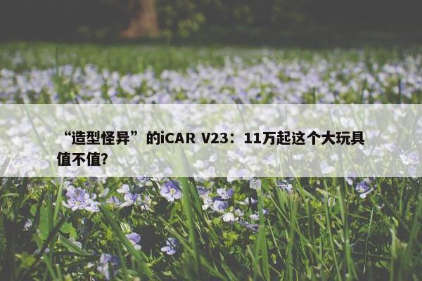 “造型怪异”的iCAR V23：11万起这个大玩具值不值？