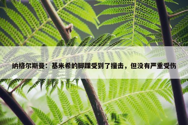 纳格尔斯曼：基米希的脚踝受到了撞击，但没有严重受伤