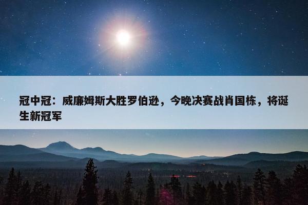 冠中冠：威廉姆斯大胜罗伯逊，今晚决赛战肖国栋，将诞生新冠军