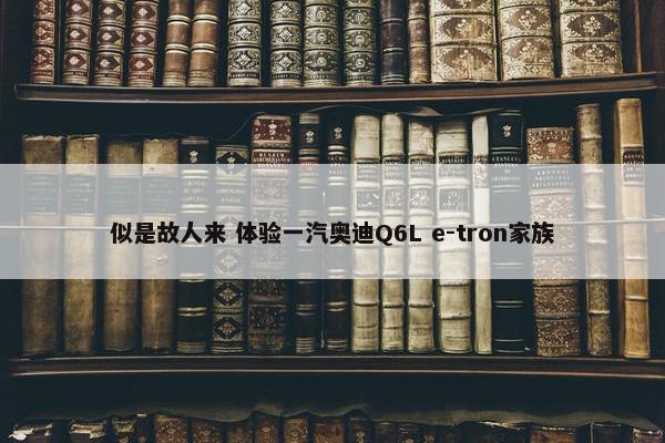 似是故人来 体验一汽奥迪Q6L e-tron家族