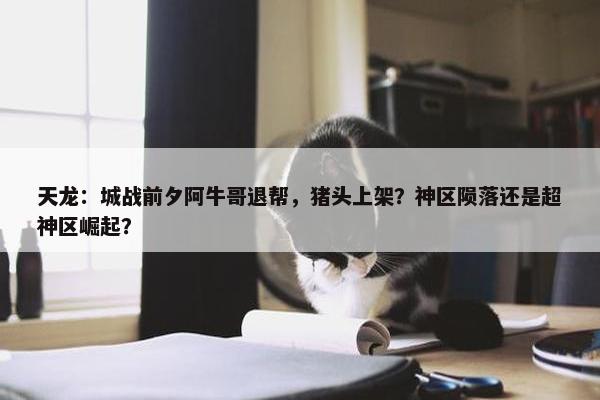 天龙：城战前夕阿牛哥退帮，猪头上架？神区陨落还是超神区崛起？