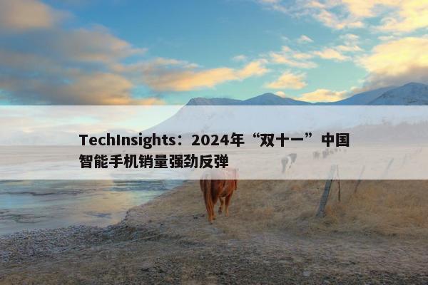 TechInsights：2024年“双十一”中国智能手机销量强劲反弹