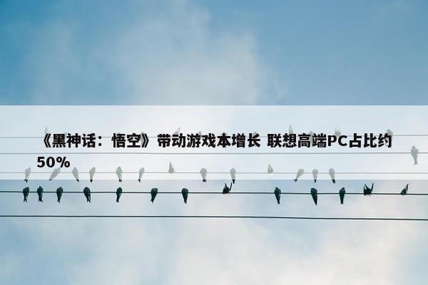 《黑神话：悟空》带动游戏本增长 联想高端PC占比约50%