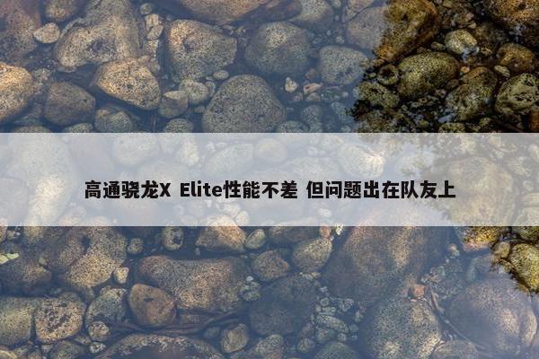 高通骁龙X Elite性能不差 但问题出在队友上