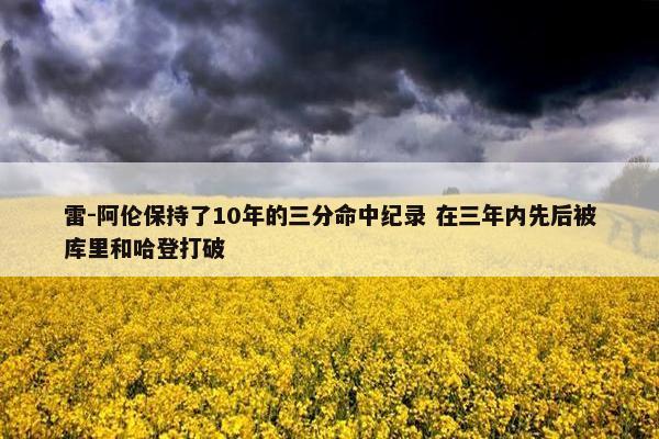 雷-阿伦保持了10年的三分命中纪录 在三年内先后被库里和哈登打破