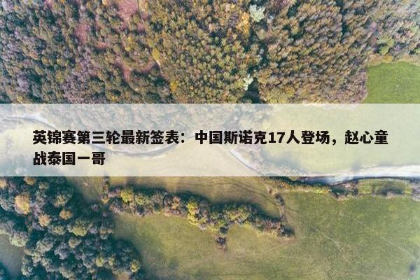 英锦赛第三轮最新签表：中国斯诺克17人登场，赵心童战泰国一哥