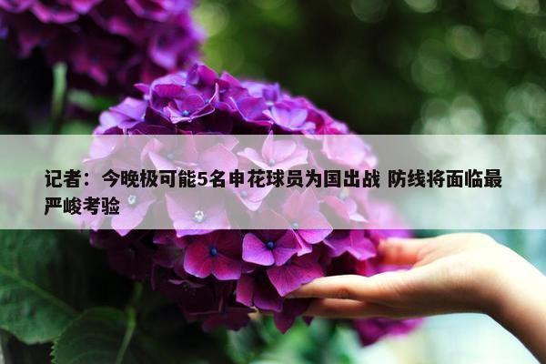 记者：今晚极可能5名申花球员为国出战 防线将面临最严峻考验