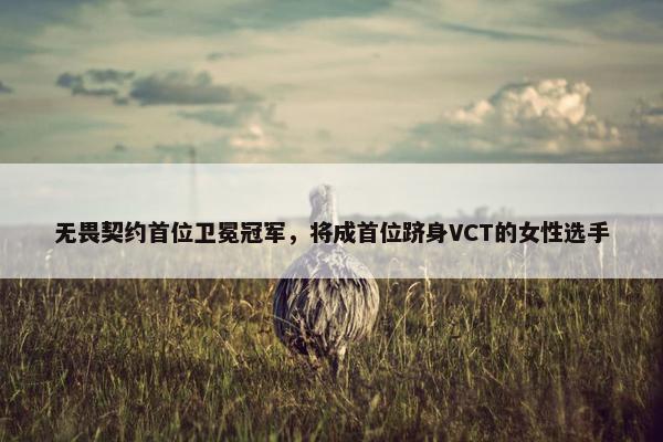 无畏契约首位卫冕冠军，将成首位跻身VCT的女性选手