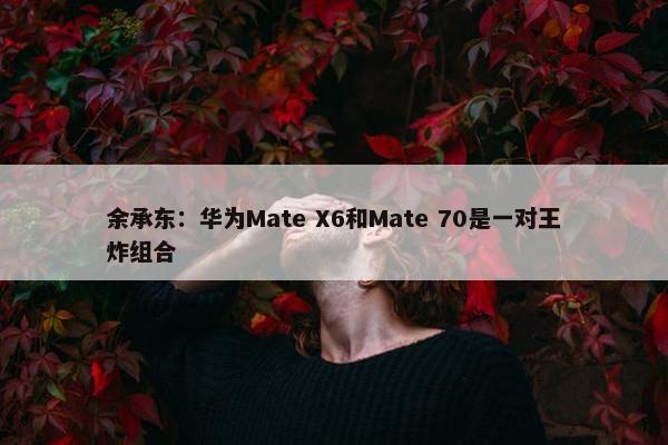 余承东：华为Mate X6和Mate 70是一对王炸组合