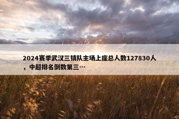 2024赛季武汉三镇队主场上座总人数127830人，中超排名倒数第三…