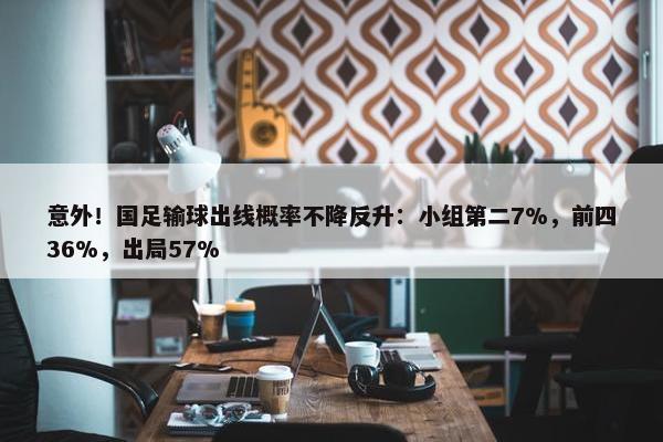 意外！国足输球出线概率不降反升：小组第二7%，前四36%，出局57%