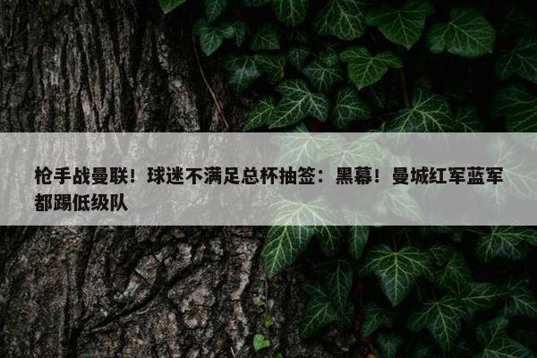 枪手战曼联！球迷不满足总杯抽签：黑幕！曼城红军蓝军都踢低级队