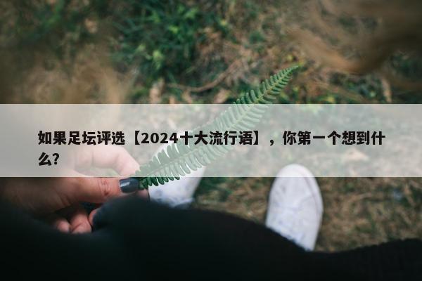 如果足坛评选【2024十大流行语】，你第一个想到什么？