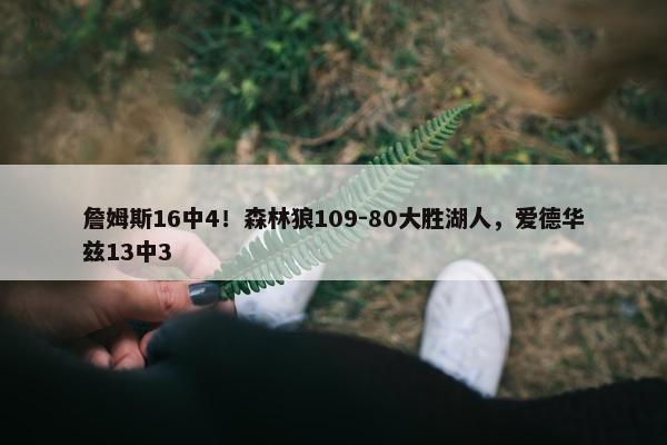 詹姆斯16中4！森林狼109-80大胜湖人，爱德华兹13中3