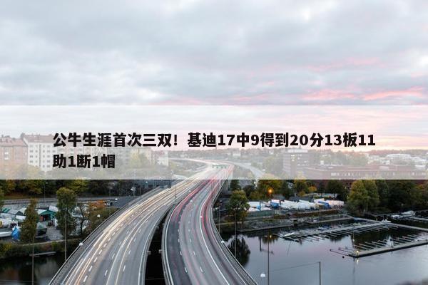 公牛生涯首次三双！基迪17中9得到20分13板11助1断1帽