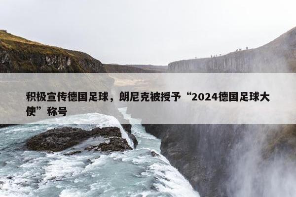 积极宣传德国足球，朗尼克被授予“2024德国足球大使”称号