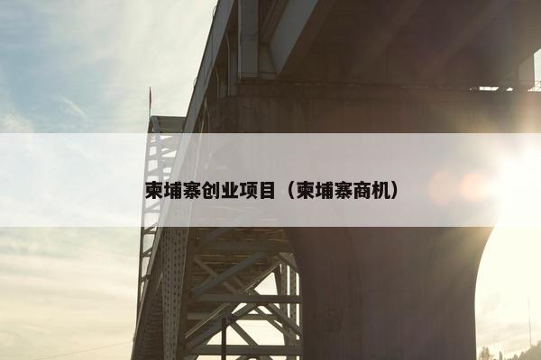 柬埔寨创业项目（柬埔寨商机）