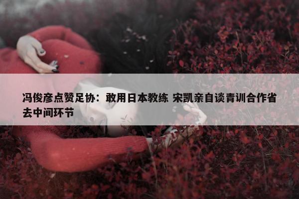 冯俊彦点赞足协：敢用日本教练 宋凯亲自谈青训合作省去中间环节