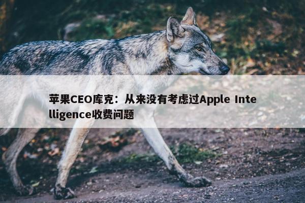 苹果CEO库克：从来没有考虑过Apple Intelligence收费问题