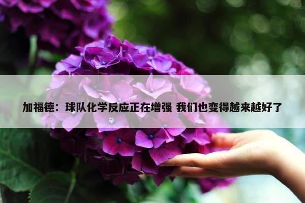 加福德：球队化学反应正在增强 我们也变得越来越好了