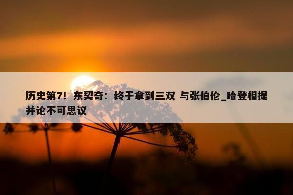 历史第7！东契奇：终于拿到三双 与张伯伦_哈登相提并论不可思议