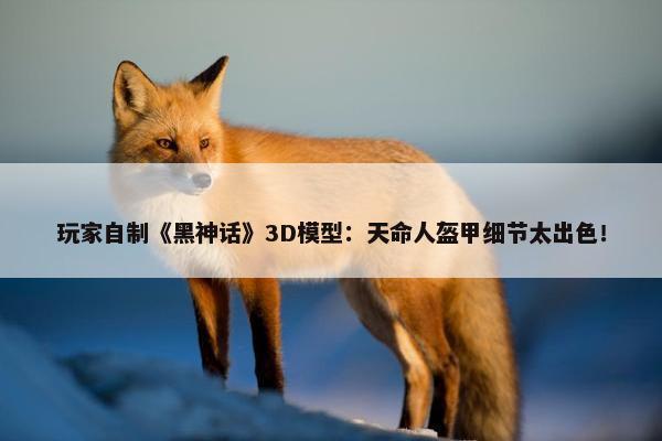 玩家自制《黑神话》3D模型：天命人盔甲细节太出色！