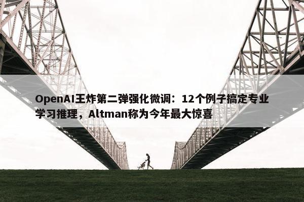 OpenAI王炸第二弹强化微调：12个例子搞定专业学习推理，Altman称为今年最大惊喜