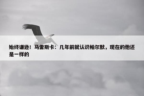 始终谦逊！马雷斯卡：几年前就认识帕尔默，现在的他还是一样的