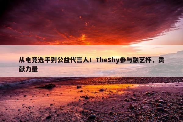 从电竞选手到公益代言人！TheShy参与融艺杯，贡献力量