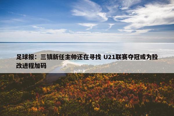 足球报：三镇新任主帅还在寻找 U21联赛夺冠或为股改进程加码