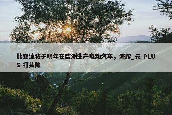 比亚迪将于明年在欧洲生产电动汽车，海豚_元 PLUS 打头阵