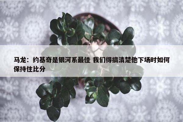 马龙：约基奇是银河系最佳 我们得搞清楚他下场时如何保持住比分