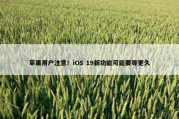 苹果用户注意！iOS 19新功能可能要等更久