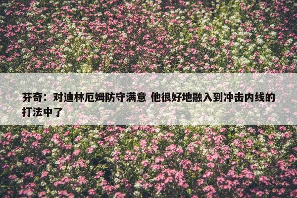 芬奇：对迪林厄姆防守满意 他很好地融入到冲击内线的打法中了