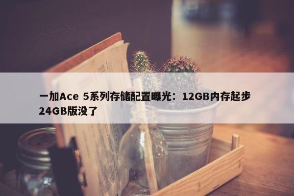 一加Ace 5系列存储配置曝光：12GB内存起步 24GB版没了