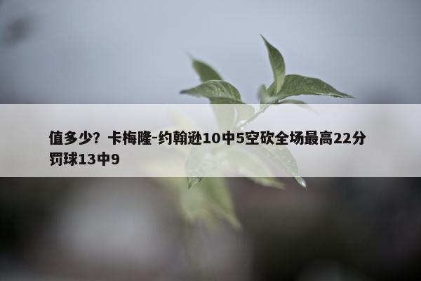 值多少？卡梅隆-约翰逊10中5空砍全场最高22分 罚球13中9