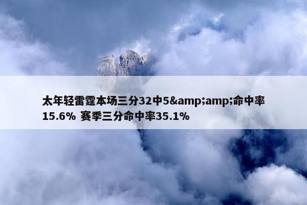 太年轻雷霆本场三分32中5&amp;命中率15.6% 赛季三分命中率35.1%