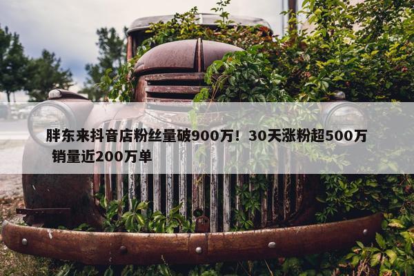 胖东来抖音店粉丝量破900万！30天涨粉超500万 销量近200万单