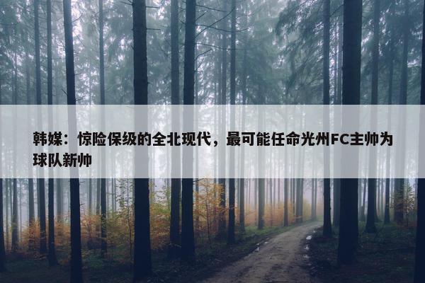 韩媒：惊险保级的全北现代，最可能任命光州FC主帅为球队新帅